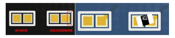图8、图9 — 焊盘出线引起旋转与修正方法